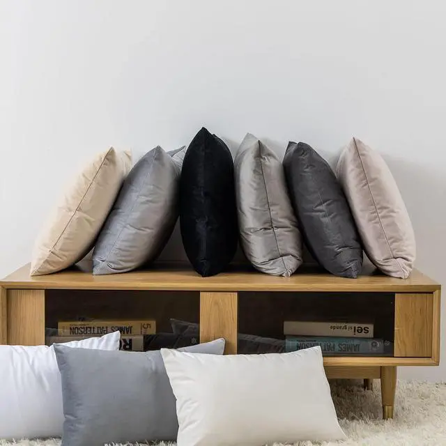 Alt view image 2 of 6 - Throw Pillow Covers Set of 2 for Couch Bed Velvet Cushion Cover 14x14,Black