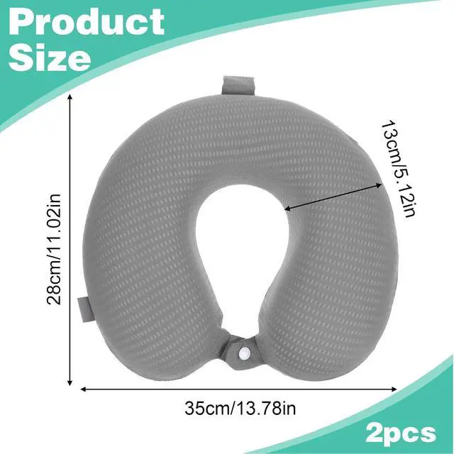 Alt view image 4 of 7 - 2 Pcs Neck Pillow Covers with Zipper, Cooling U Shaped Travel Pillow Case Cover, Replacement Neck Pillows Case, Soft and Smooh Washable oft Airplane Pillows Covers, Black Grey(No Filler)