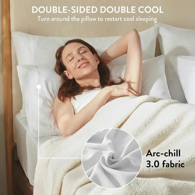 Alt view image 4 of 7 - Washed Ultra-Chill Cooling Pillowcase Set of 2,Queen Size,White
