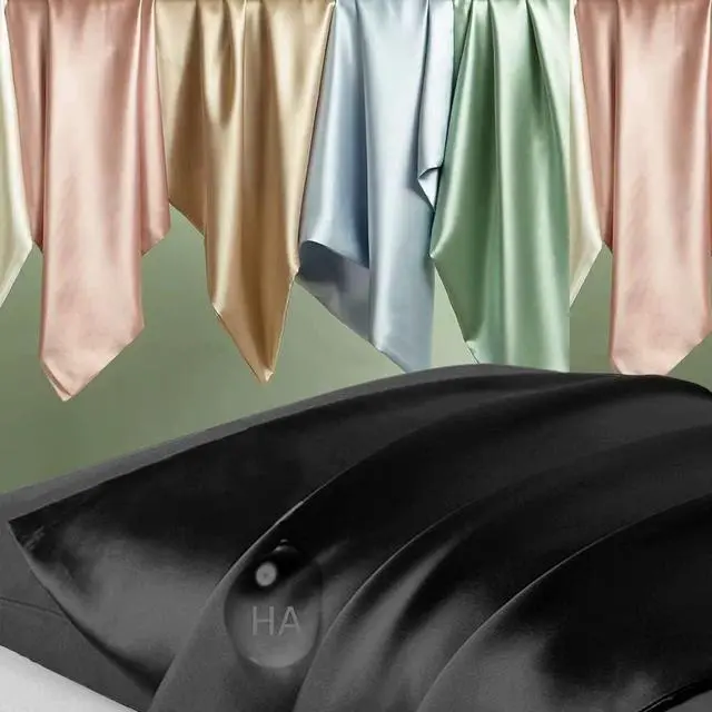 Alt view image 2 of 7 - Silk Pillowcase for Hair and Skin, Mulberry Silk Pillow Cases Queen Size, Smooth Anti Acne Cooling Beauty Sleep Both Sides Natural Silk Satin Pillowcases with Hidden Zipper, Gifts for Women Men, Black
