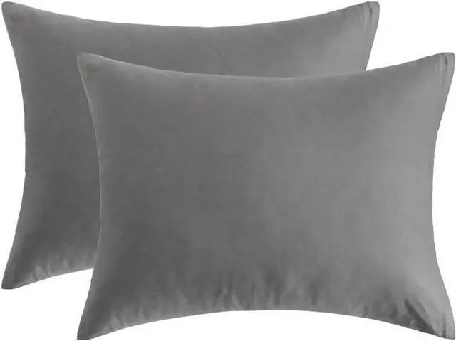 Main image of Standard Pillow Cases, 100% Egyptian Cotton Pillowcases with Hidden Zipper, 500 Thread Count, Zippered Pillow Covers,Set of 2 (20x26 Inch,Grey)