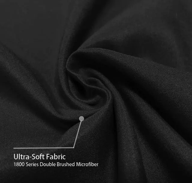 Alt view image 3 of 7 - 1800 Series Super Soft Brushed Microfiber Fabric Zipper Pillowcase, Luxury Cozy and Lightweight, Set of 2, Black, Standard, 20x26 Inches