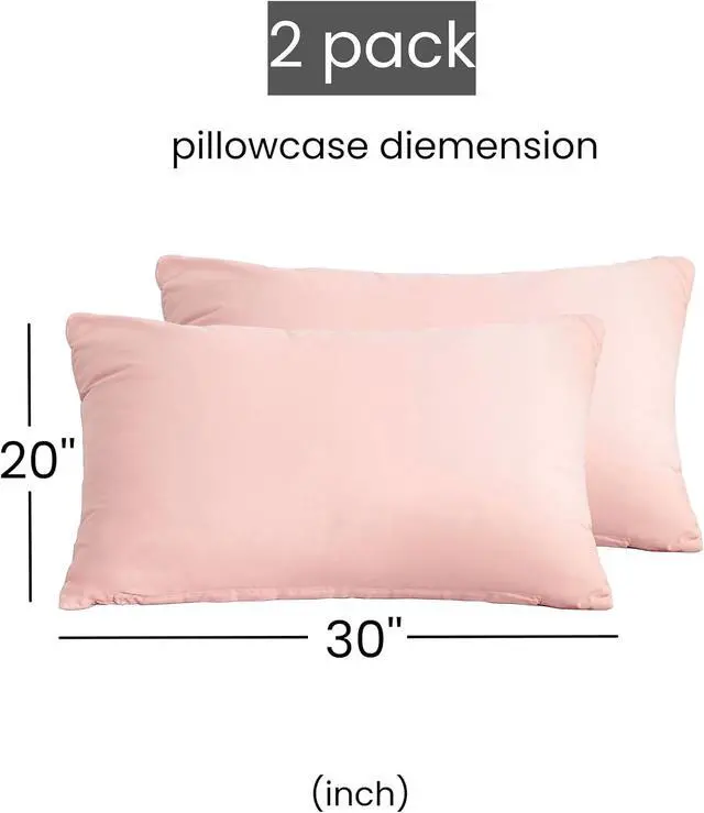 Alt view image 7 of 12 - Zipper Pillowcase 2 Pieces Brushed Microfiber 1800 Hotel Quality Super Soft Pillow Cover No Shrinkage No Fade Pillow Protectors - Pink, Queen