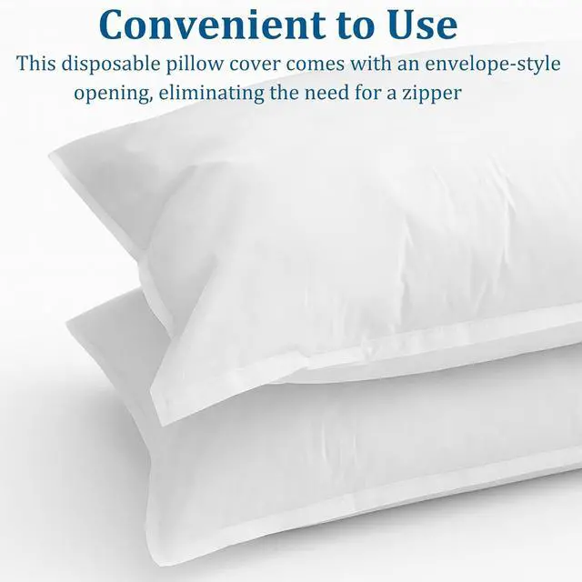 Alt view image 2 of 7 - 6 Pcs Disposable Pillowcases, 32x20 Inch Single Use Non Woven Travel Pillow Case & Pillow Covers, Individually Wrapped for Business Trips Hotels Bedding Supplies