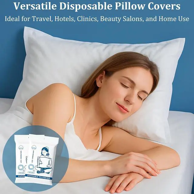 Alt view image 6 of 7 - 6 Pcs Disposable Pillowcases, 32x20 Inch Single Use Non Woven Travel Pillow Case & Pillow Covers, Individually Wrapped for Business Trips Hotels Bedding Supplies