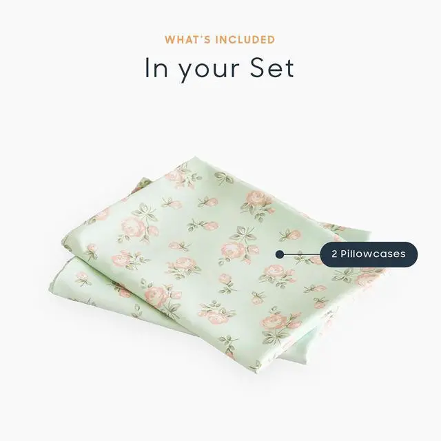 Alt view image 4 of 5 - Floral Pillow Cases, Coquette Cottagecore Aesthetic Flower Shabby Chic Rose Pattern, Set of 2 Soft Pillowcases Pillow Shams Covers, Green Pink, Standard Size 20x26 Inches