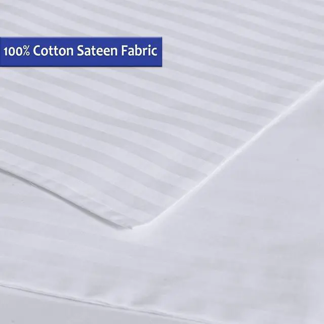 Alt view image 4 of 7 - 100% Cotton Pillow Protectors with Zipper Standard Size, White Pillow Cases for Home & Hotel, Sateen Soft Cooling Hidden Zippered Pillow Case Protector for Hair & Skin, 20x26 in, 1 Pack