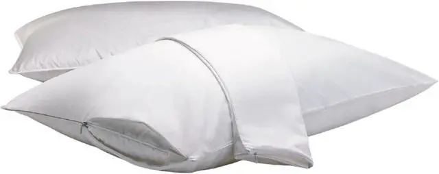 Alt view image 3 of 7 - Dependable Industries Deluxe Zippered Vinyl Pillow Covers 2-Pack - 20"x29" Waterproof Protectors, Ideal for Home, Hotel, Hospital - Long-Lasting Pillow Protection(bd5211)