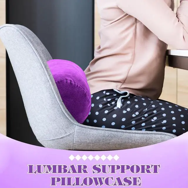 Alt view image 5 of 5 - 2 Pcs Neck Roll Pillow Case, 16 X 6 Inch Short Plush Purple