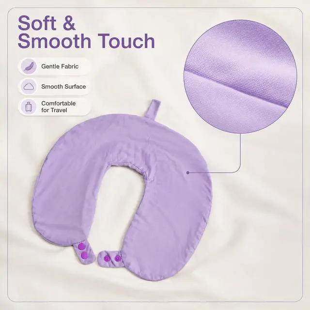 Alt view image 5 of 6 - Cool Ice Silk Neck Pillow Cover, Double Snap, Fits U-Shaped Travel Pillows
