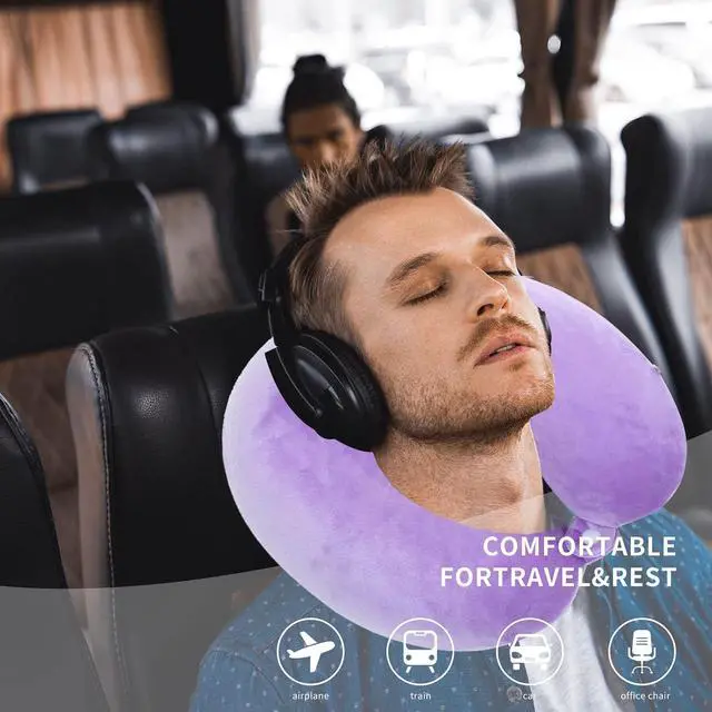 Alt view image 3 of 7 - Travel Neck Pillow Cover, Neck Pillow Case, Pure, Soft and Smooh, Airplane Pillow Replacementt Cover Washable (Only Pillow Covers, no Filler)