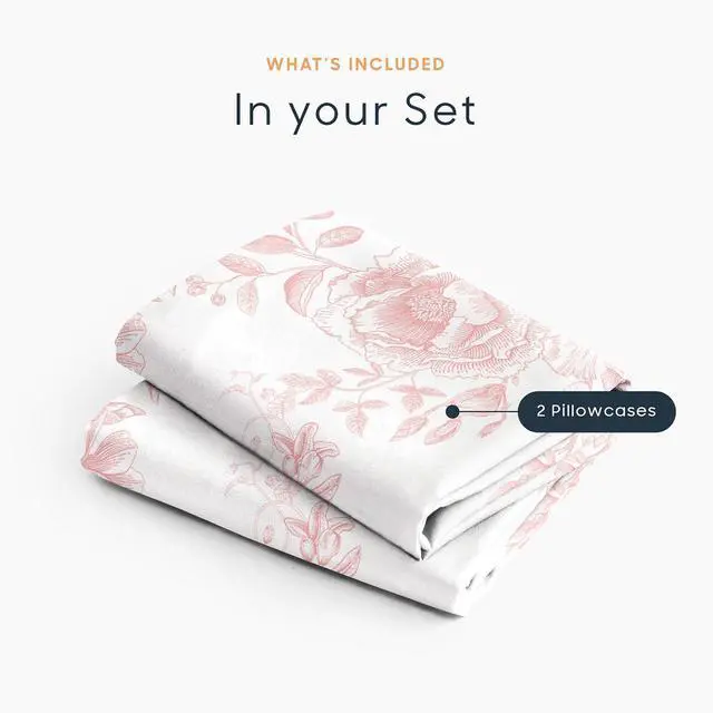 Alt view image 4 of 5 - Floral Pillow Cases, Shabby Chic Cottagecore Coquette Style with Vintage Flower Pattern, Set of 2 Soft Pillowcases Pillow Shams Covers, Pink White, Standard Size 20x26 Inches