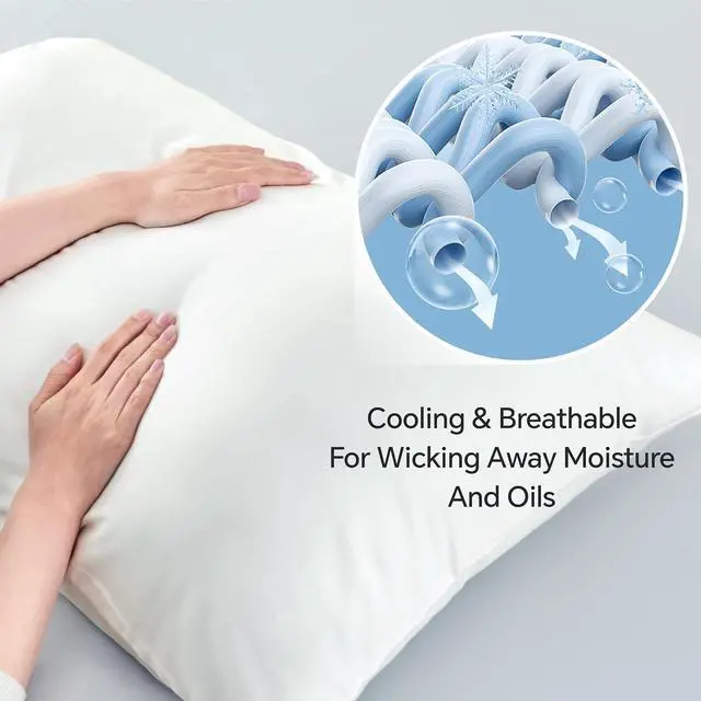 Alt view image 4 of 7 - Body Pillow Pillowcase, Rayon from Bamboo, White, 20"x54"