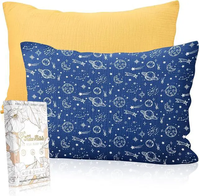 Main image of Ultra-Soft Cotton Toddler Pillowcases Set of 2, Star Lines