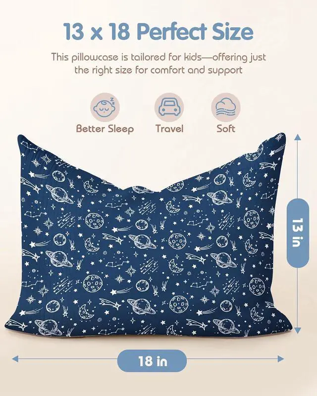 Alt view image 4 of 6 - Ultra-Soft Cotton Toddler Pillowcases Set of 2, Star Lines
