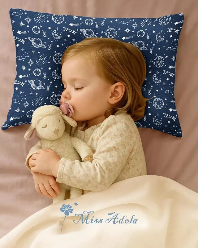 Alt view image 6 of 6 - Ultra-Soft Cotton Toddler Pillowcases Set of 2, Star Lines