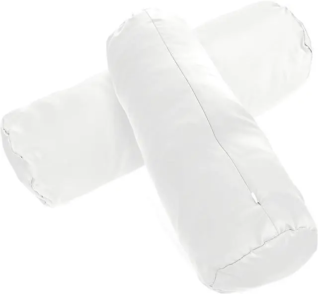 Main image of 2 Pcs White Neck Bolster Pillow Covers Round Necks Pillowcase Silk Satin Neck Roll Pillowcases Neck Roll Pillow Cover with Zipper Breathable Silky Pillowcases Cylindrical Pillows Cushion (18 x 6 inch)