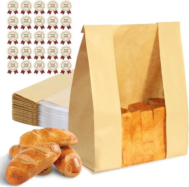 Main image of WIKDAY Bread Bags for Homemade Bread 50PCS Sourdough Bakery Bag with Window
