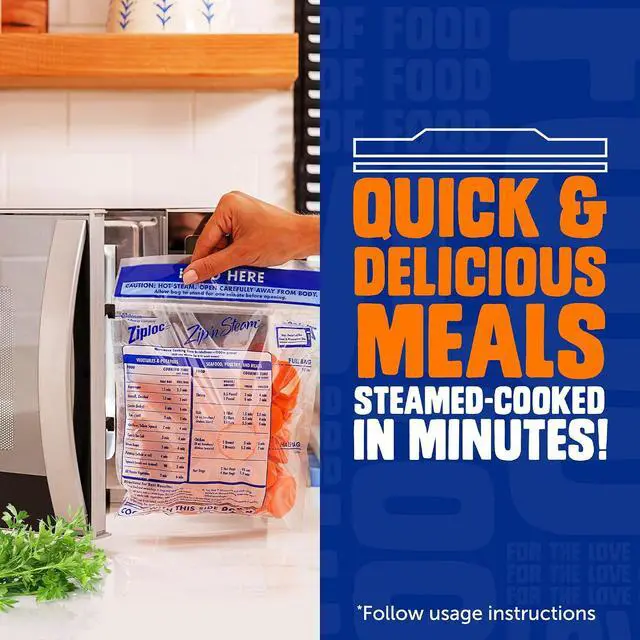 Alt view image 2 of 7 - Ziploc Zip 'n Steam Food Storage Cartons for Meal Prep, Healthy Meals in Minutes, Microwave Safe, 10 Count