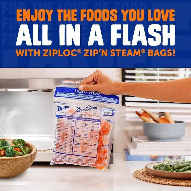 Alt view image 4 of 7 - Ziploc Zip 'n Steam Food Storage Cartons for Meal Prep, Healthy Meals in Minutes, Microwave Safe, 10 Count