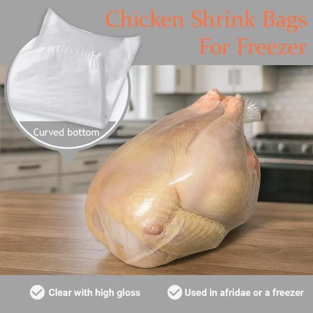 Alt view image 5 of 5 - 50 Pack Transparent 10x16 In Poultry Shrink Bags For 2-5lb Chicken, Rabbit