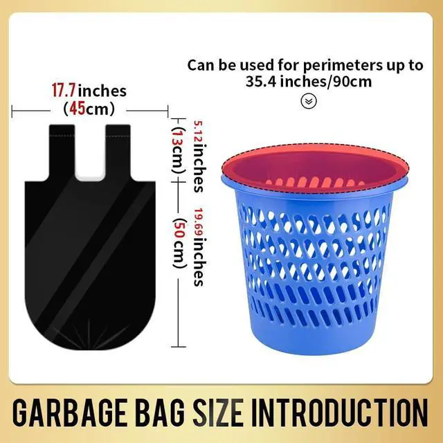 Alt view image 2 of 7 - Handle Trash Bags 4 Gallon 100 Counts Small Garbage Bags for Office,Kitchen,Bedroom Waste Bin, Rubbish,Trash Can Liner
