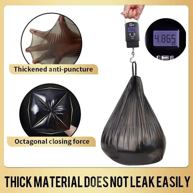 Alt view image 3 of 7 - Handle Trash Bags 4 Gallon 100 Counts Small Garbage Bags for Office,Kitchen,Bedroom Waste Bin, Rubbish,Trash Can Liner