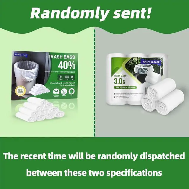 Alt view image 2 of 7 - 4 Gallon Small Trash Bags 105 Count Tear & Leak Resistant Small Garbage Bags For Bathroom White Trash Can Liners - 40% Thicker competitor brands roll bags