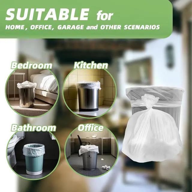 Alt view image 6 of 7 - 4 Gallon Small Trash Bags 105 Count Tear & Leak Resistant Small Garbage Bags For Bathroom White Trash Can Liners - 40% Thicker competitor brands roll bags