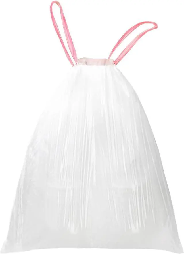 Main image of WAIKAS Trash Bags 13 Gallon, Tall Kitchen Drawstring, Unscented, White,28ct