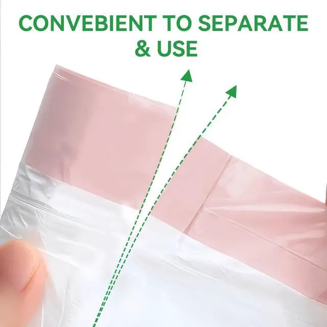 Alt view image 4 of 6 - WAIKAS Trash Bags 13 Gallon, Tall Kitchen Drawstring, Unscented, White,28ct