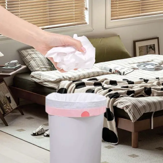 Alt view image 5 of 6 - WAIKAS Trash Bags 13 Gallon, Tall Kitchen Drawstring, Unscented, White,28ct