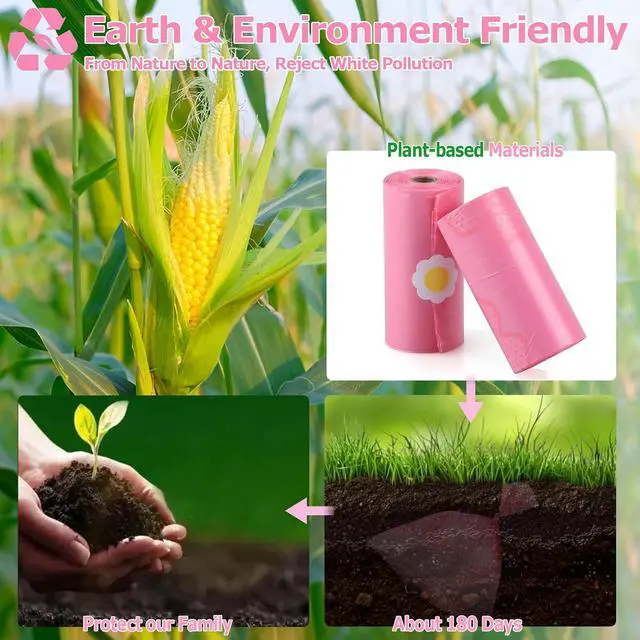 Alt view image 6 of 7 - 180 PCS Sanitary Napkin Disposal Bags Cherry Blossom Scented, Pink