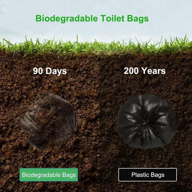 Alt view image 4 of 7 - 40PCS 8 Gallon Portable Toilet Bags for Camping, Biodegradable Porta Potty Bags - 8 Gal Waste Bags Fit for 5 Gallon Bucket, Camping Poop Bag