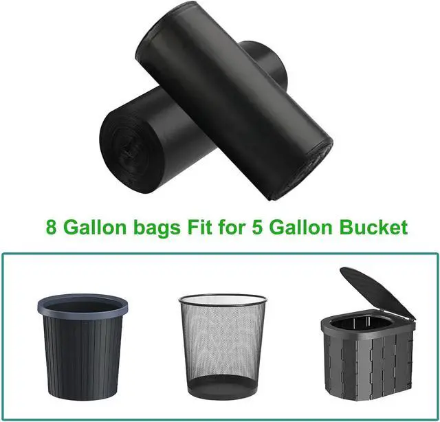 Alt view image 6 of 7 - 40PCS 8 Gallon Portable Toilet Bags for Camping, Biodegradable Porta Potty Bags - 8 Gal Waste Bags Fit for 5 Gallon Bucket, Camping Poop Bag