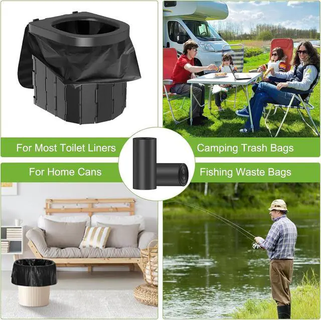 Alt view image 7 of 7 - 40PCS 8 Gallon Portable Toilet Bags for Camping, Biodegradable Porta Potty Bags - 8 Gal Waste Bags Fit for 5 Gallon Bucket, Camping Poop Bag