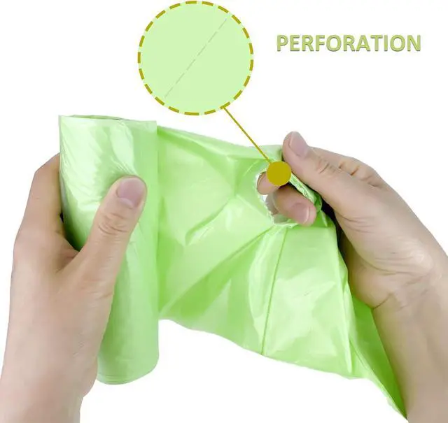 Alt view image 4 of 6 - 4 Gallon Biodegradable Compostable Small-Trash-Bags - Green Small Garbage Bags For Bathroom Can 100 Count Unscented Little Waste Basket Kitchen Office Car Tiny Liners Bulk Strong Thick Inwaysin