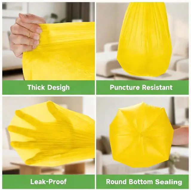 Alt view image 4 of 7 - 2 Gallon Small Bathroom Trash Bags - Colorful Biodegradable With Handles Mini Garbage Bags 100 Count Unscented Kitchen Car Office Little Wastebasket Liners 7.5 Liter Strong Thick Bulk Vincereon