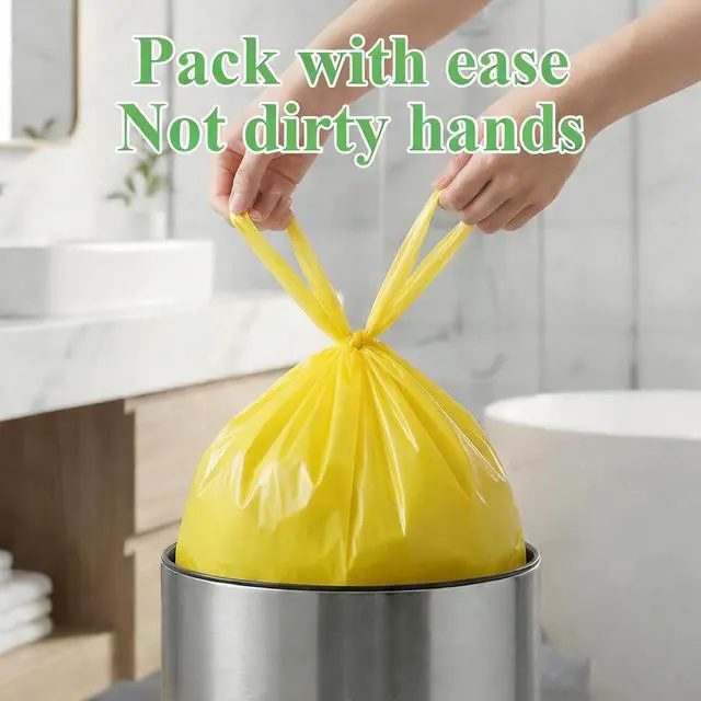 Alt view image 5 of 7 - 2 Gallon Small Bathroom Trash Bags - Colorful Biodegradable With Handles Mini Garbage Bags 100 Count Unscented Kitchen Car Office Little Wastebasket Liners 7.5 Liter Strong Thick Bulk Vincereon
