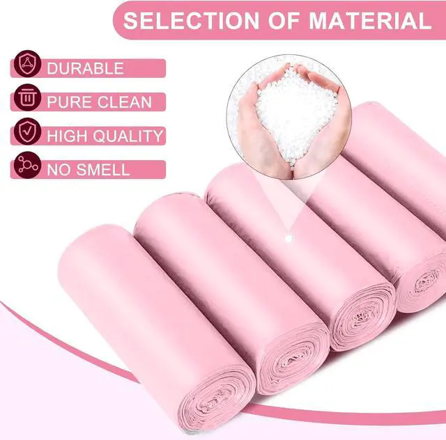 Alt view image 4 of 6 - Strengthened 2.6 Gallon Small Trash Bags, 5 Rolls 100 Count, Pink
