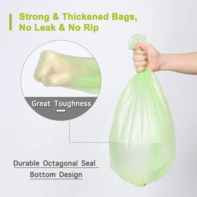 Alt view image 4 of 7 - Jaoul Trash Bags 1.2 Gallon, Small Garbage Bags, Strong & Unscented Mini Trash Bags for Kitchen, Bathroom, Office, Restroom, Car, Green, 80 Counts