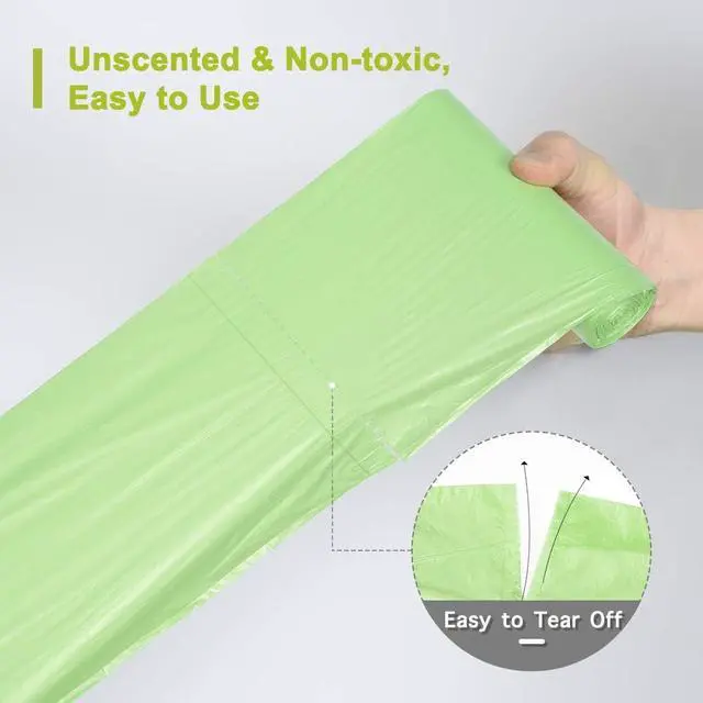 Alt view image 5 of 7 - Jaoul Trash Bags 1.2 Gallon, Small Garbage Bags, Strong & Unscented Mini Trash Bags for Kitchen, Bathroom, Office, Restroom, Car, Green, 80 Counts