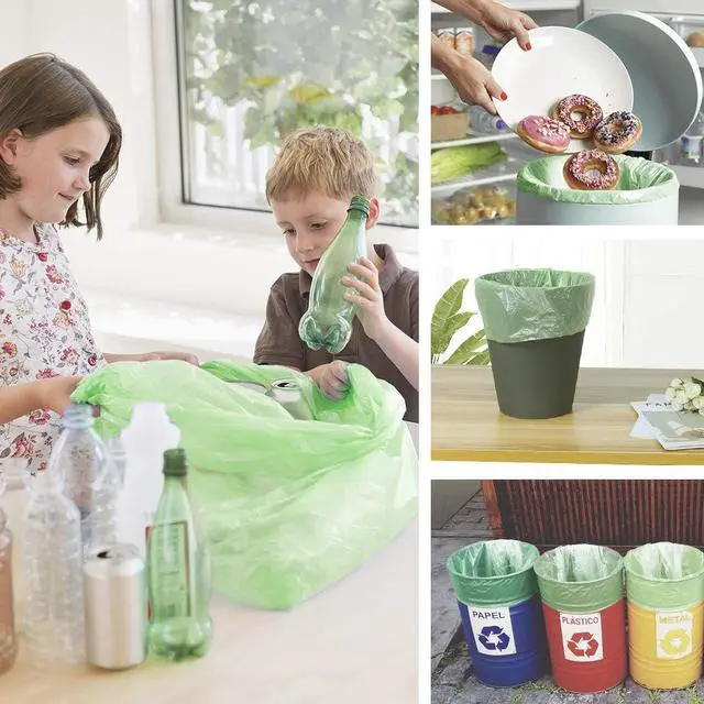 Alt view image 7 of 7 - Jaoul Trash Bags 1.2 Gallon, Small Garbage Bags, Strong & Unscented Mini Trash Bags for Kitchen, Bathroom, Office, Restroom, Car, Green, 80 Counts