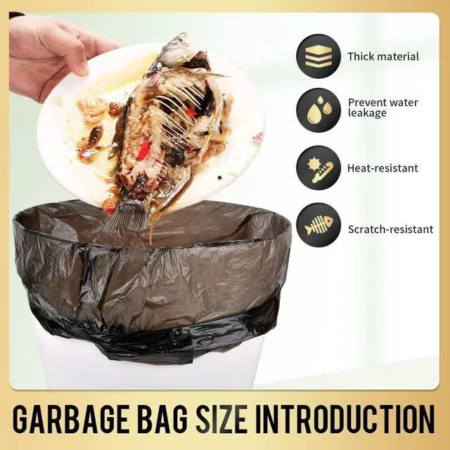 Alt view image 4 of 7 - Handle Trash Bags 4 Gallon 100 Counts Small Garbage Bags for Office,Kitchen,Bedroom Waste Bin, Rubbish,Trash Can Liner