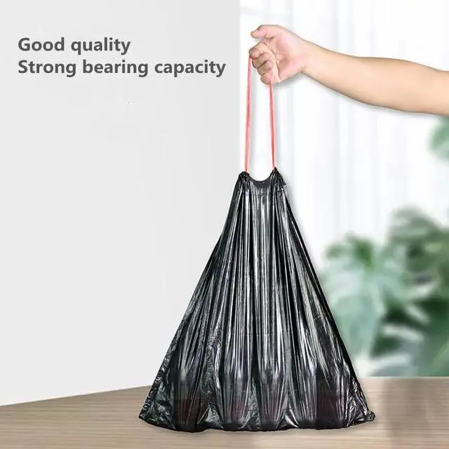 Alt view image 3 of 3 - Trash Bags Drawstring Garbage Bags-Coocn Thicker Heavy Bathroom Trash can Liners for Bedroom Home Kitchen 50 Counts ,4-6 Gallon (Black)