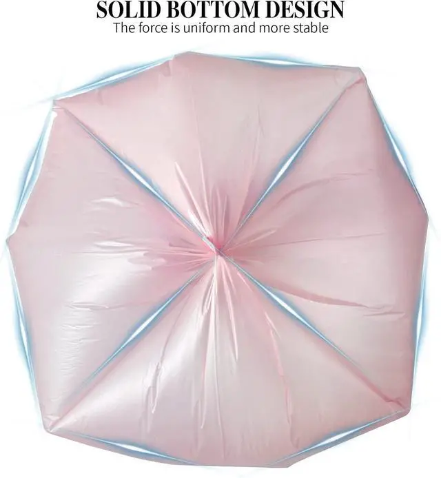 Alt view image 5 of 6 - 5 Rolls Small Trash Bags - 100 Counts 4 Gallon Small Garbage Bags (Pink)