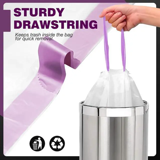 Alt view image 2 of 6 - JOYEUX Small Trash Bags 4 Gallon - Drawstring Small Garbage Bags