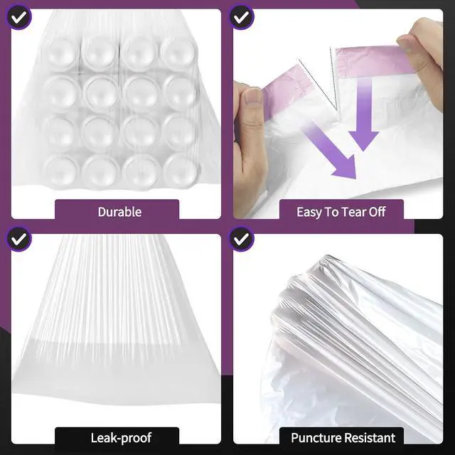 Alt view image 3 of 6 - JOYEUX Small Trash Bags 4 Gallon - Drawstring Small Garbage Bags