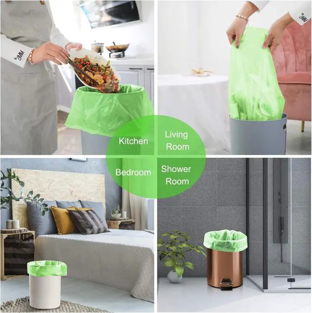 Alt view image 3 of 6 - MAVGV 4 Gallon Small Trash Bags Garbage Bags,100 Pcs Strong Bathroom Wastebasket Can Liners trash Bags for Home Office Kitchen (Green)