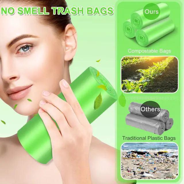Alt view image 6 of 6 - MAVGV 4 Gallon Small Trash Bags Garbage Bags,100 Pcs Strong Bathroom Wastebasket Can Liners trash Bags for Home Office Kitchen (Green)